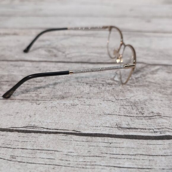 Jimmy Choo Black & Gold Eyeglasses – Women's Designer Frame Made in Italy - Picture 7 of 11